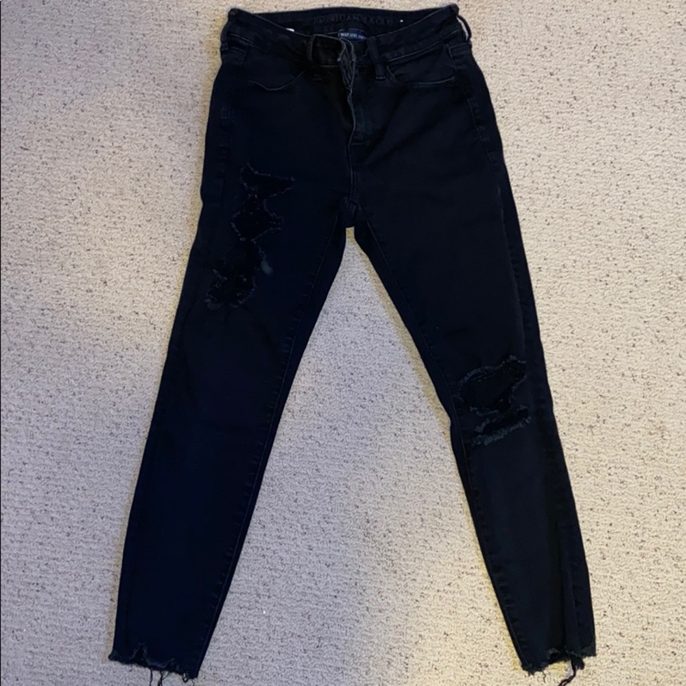 black tight jeans